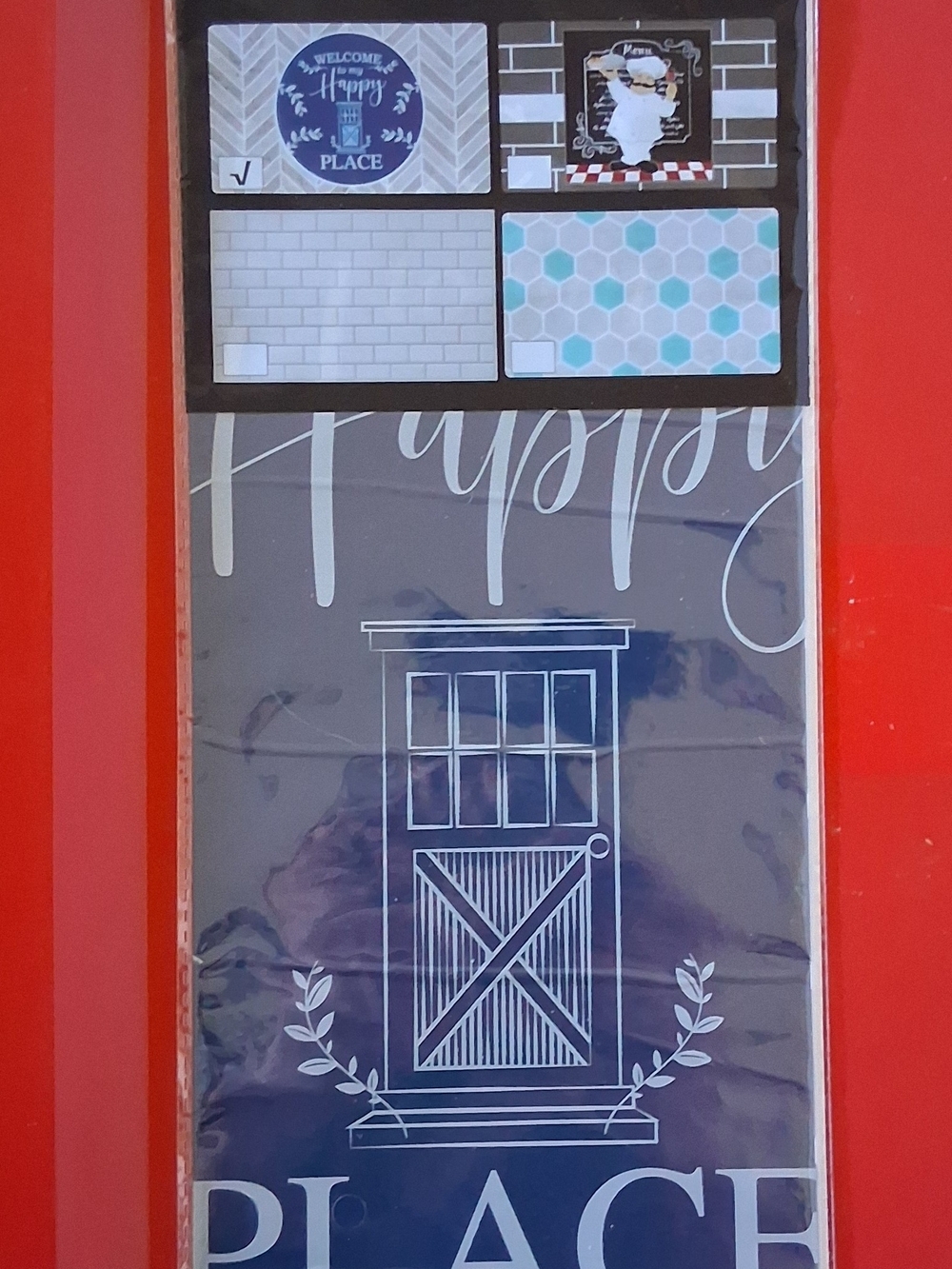 Home Art "Happy Place" Navy Blue Wall Art Panel